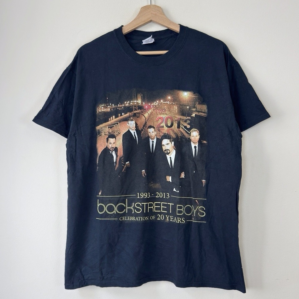 Vintage Backstreet Boys 2013 Tour Concert Black Tee Shirt - Large